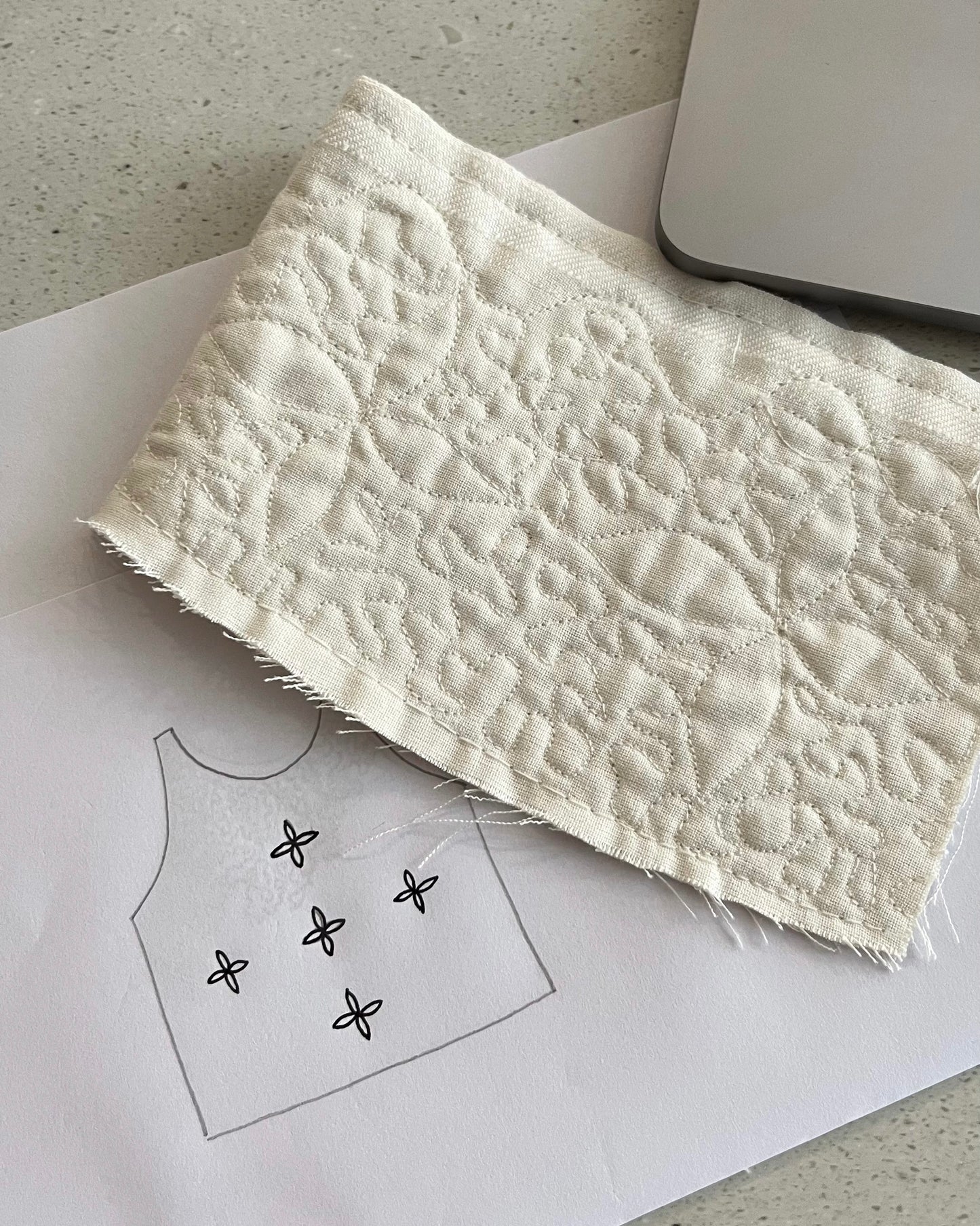Quilted cropped top