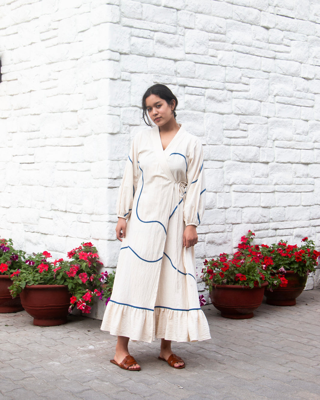 EKAJA EMBROIDERED DRAPE DRESS main image 0